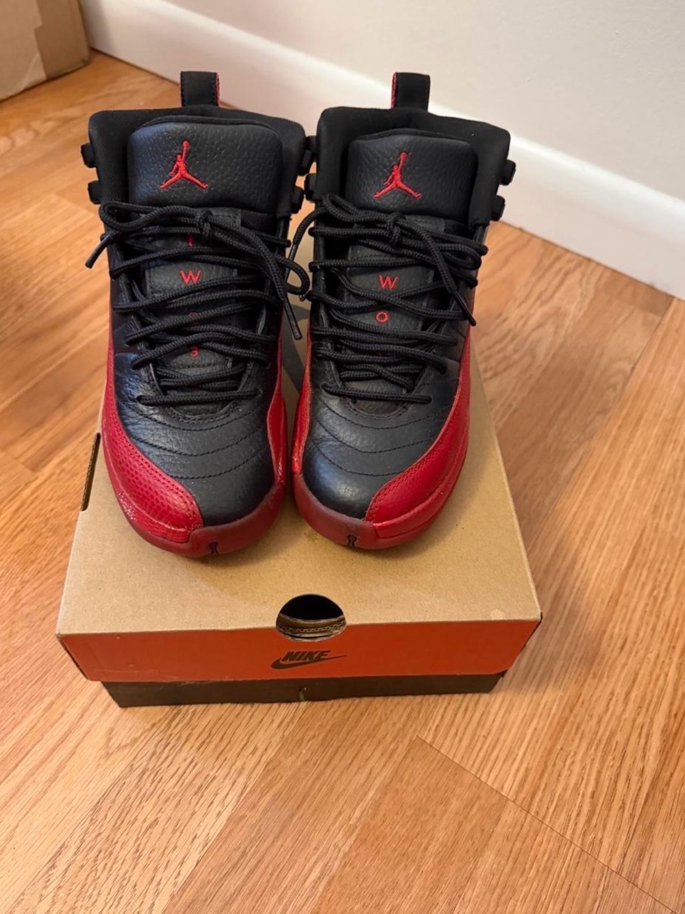 Jordan Kids Black and Red High-Top Sneakers